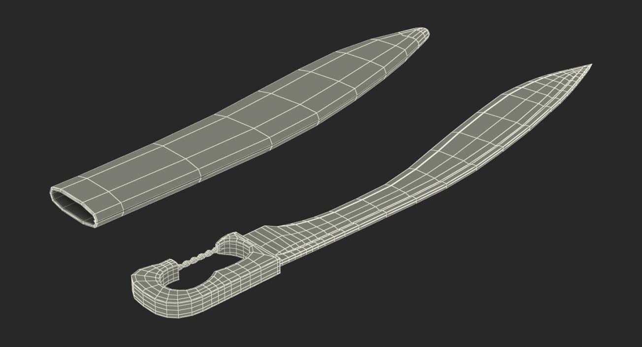 3D Greek Sword Falcata with Sheath