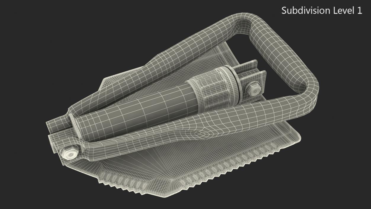 3D model US GI Military Entrenching Shovel Folded