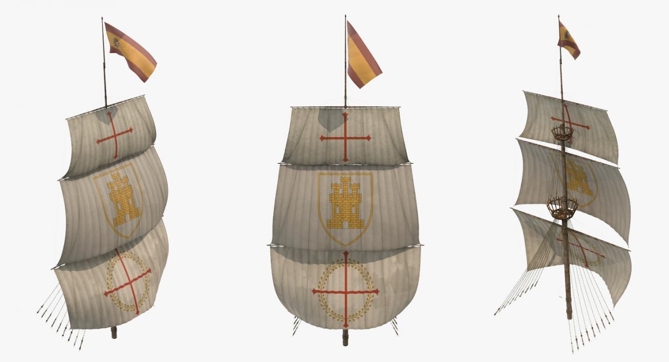 Sailing Ship Main Mast 3D