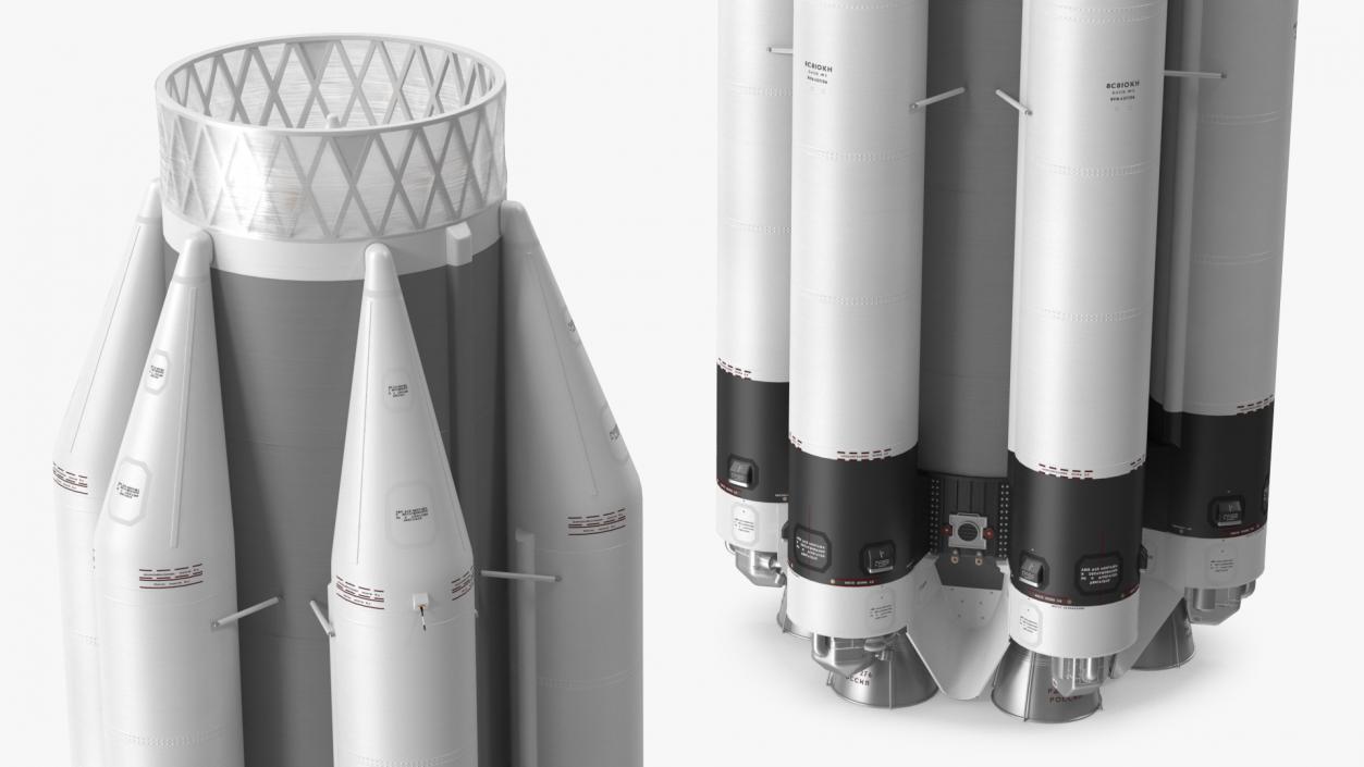 3D Proton M Rocket Stage 1 model