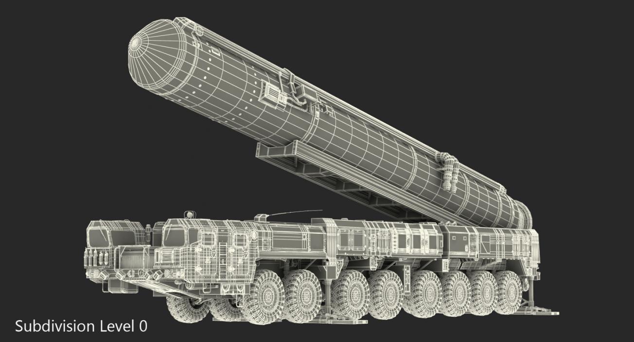 3D RT-2PM Topol Mobile Intercontinental Ballistic Missile Rigged