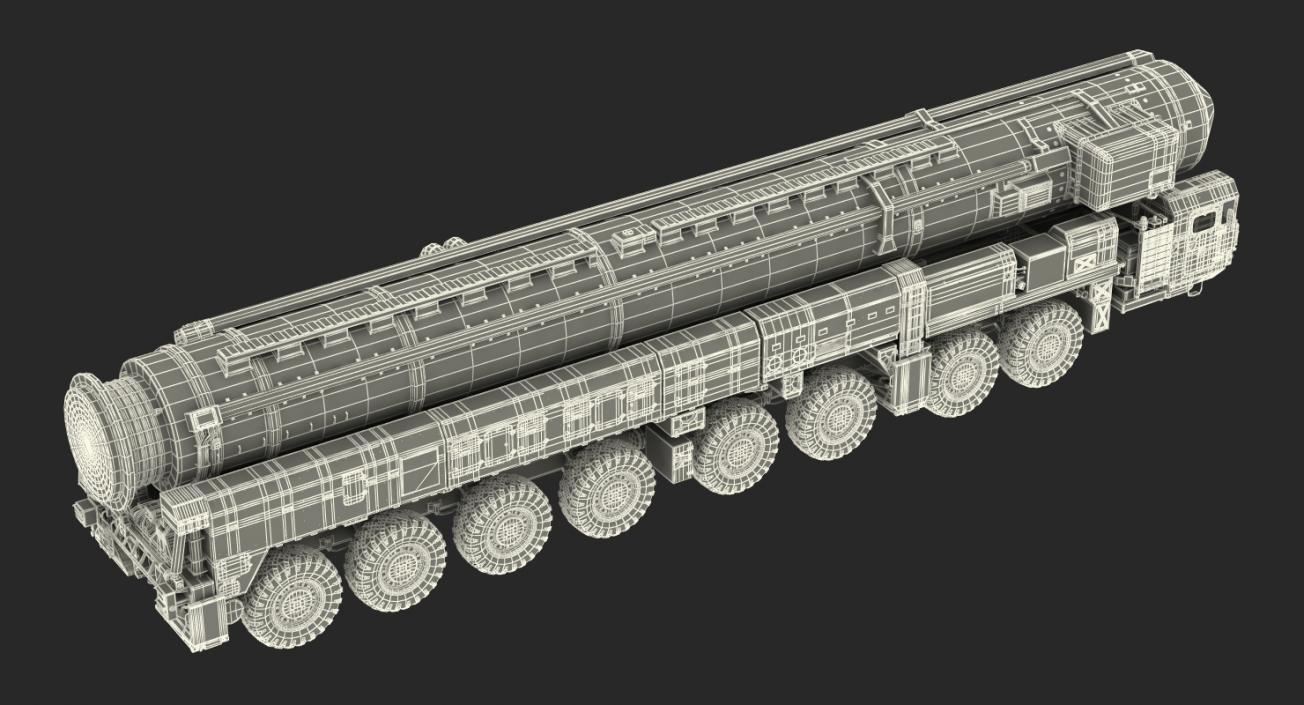 3D RT-2PM Topol Mobile Intercontinental Ballistic Missile Rigged