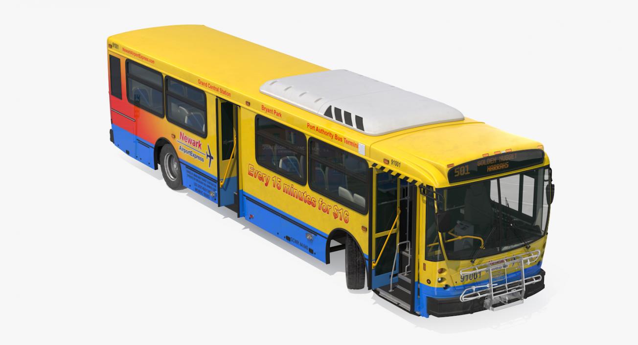 3D model Bus Nabi Model 416 NYC Airport Express Rigged