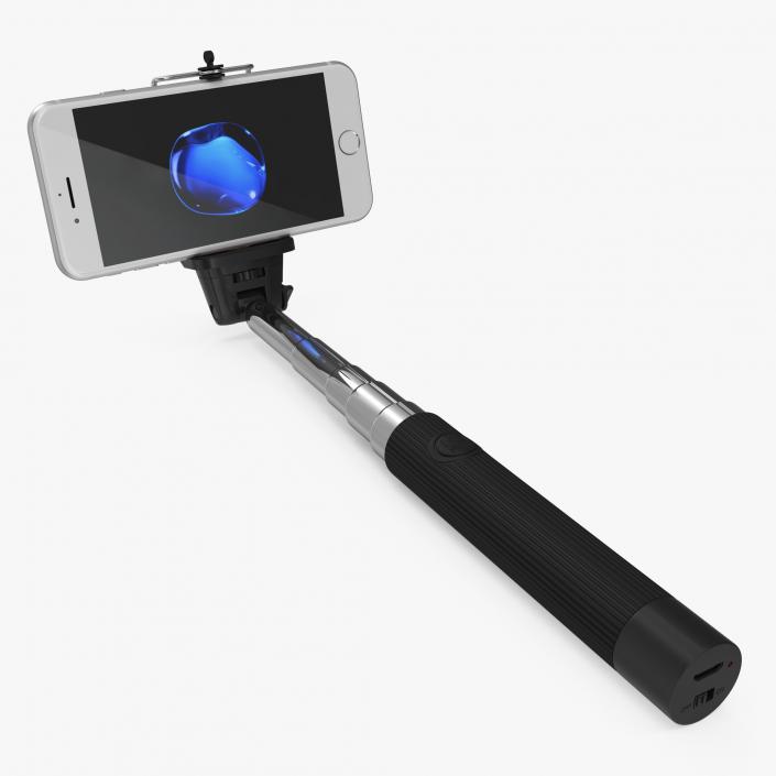 Selfie Stick Monopod with Iphone 7 3D model