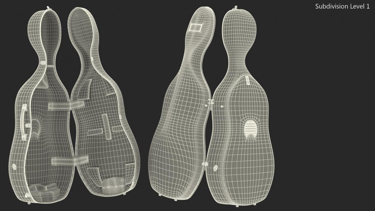 Open Carbon Cello Case 3D