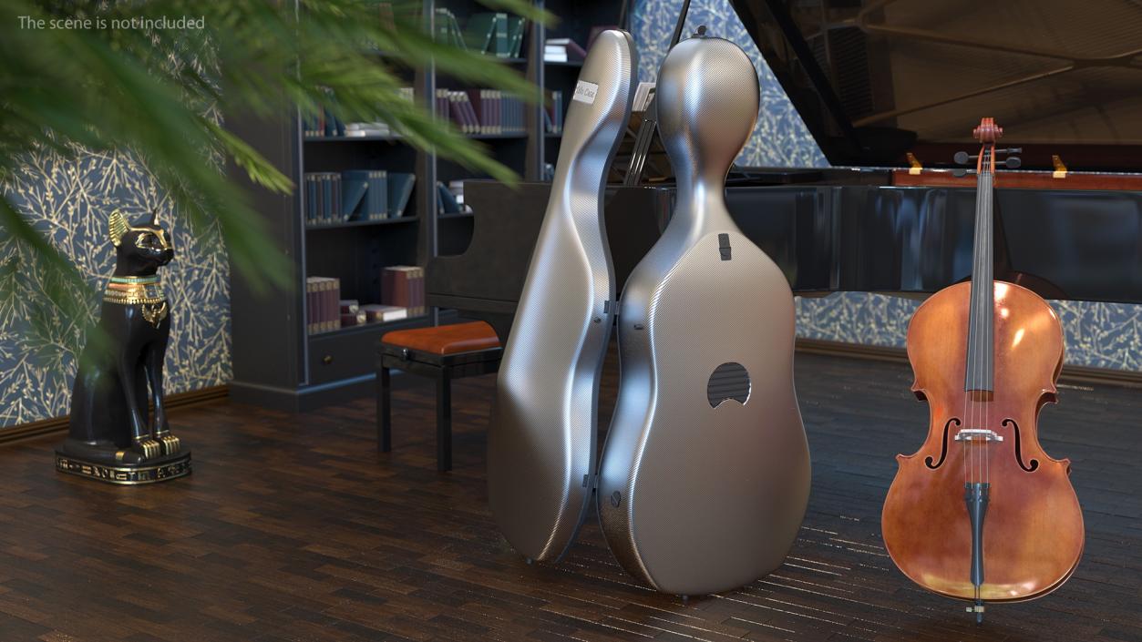 Open Carbon Cello Case 3D