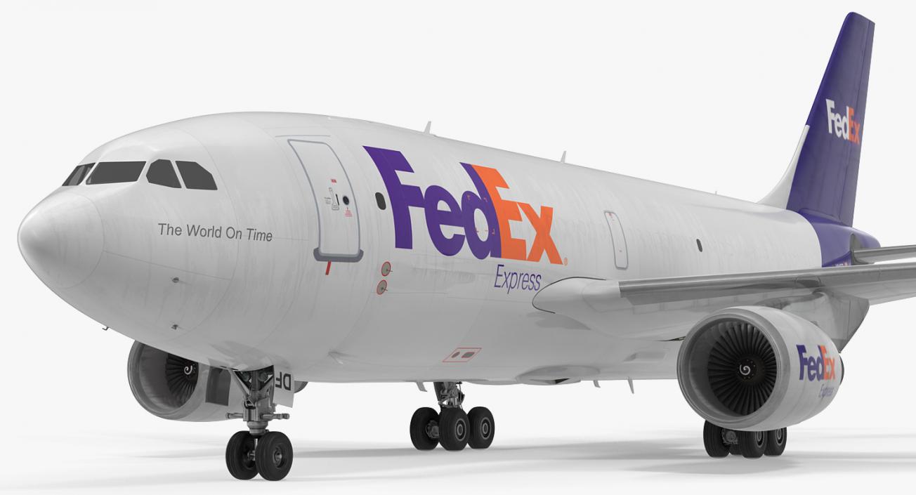 Airbus A310 300F Cargo Aircraft FedEx Express Rigged 3D