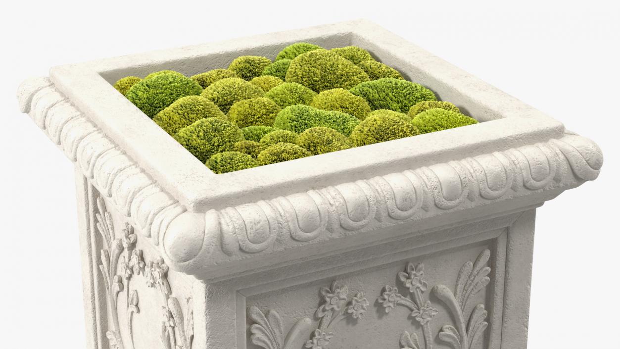 Planter Urn With Moss Garden h45 3D