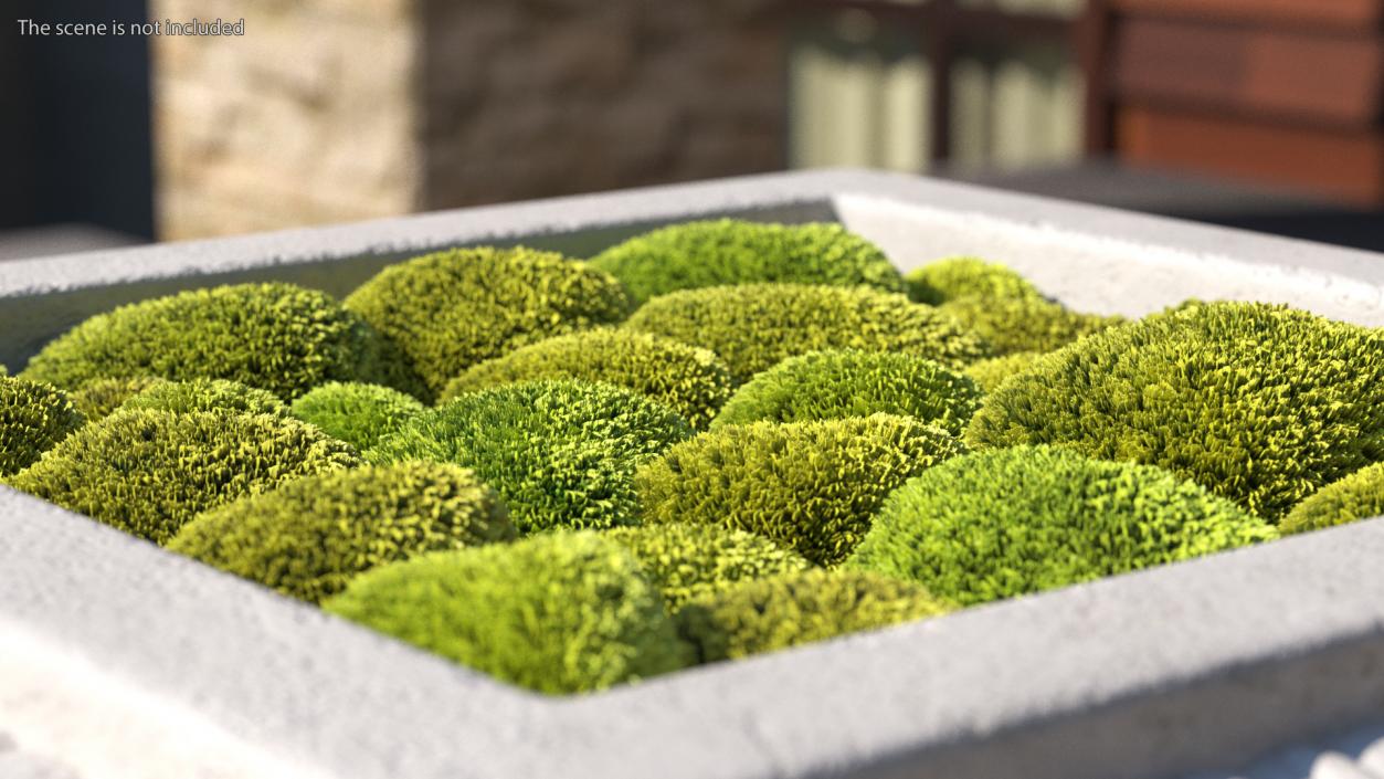 Planter Urn With Moss Garden h45 3D