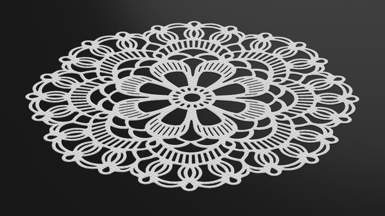 3D Decorative Lace Paper Doily White model