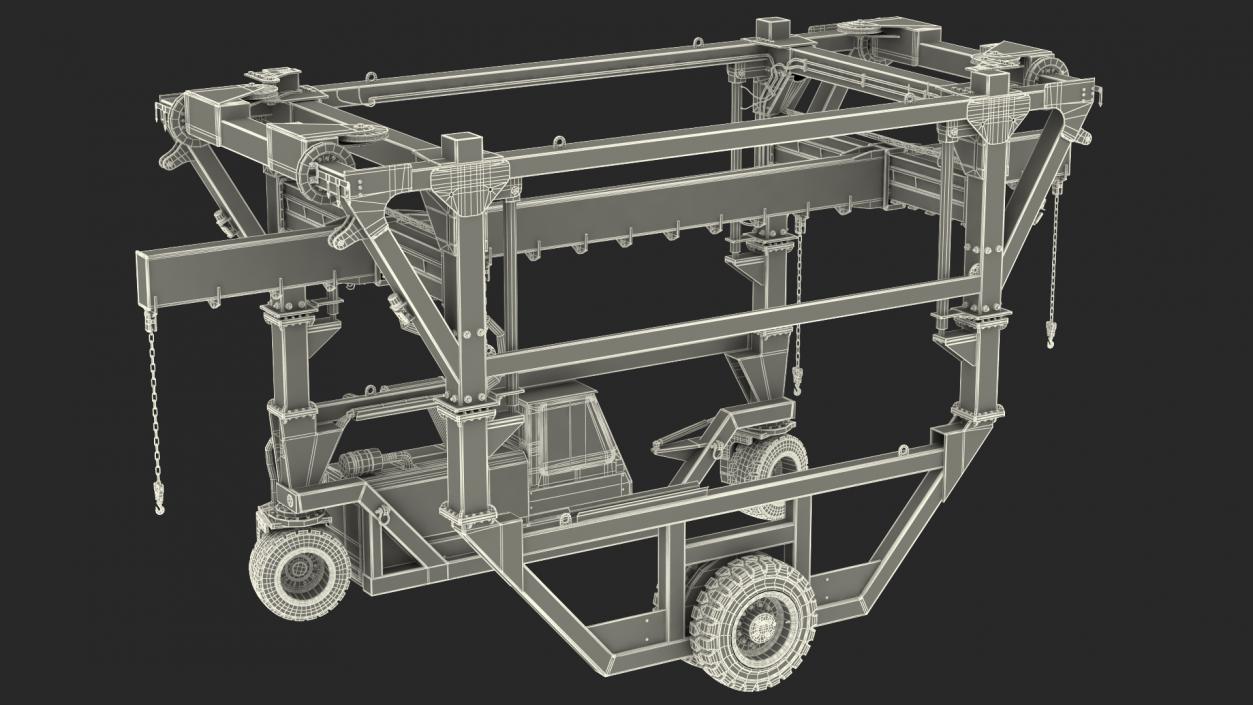 Heavy Duty Straddle Carrier Rigged 3D model