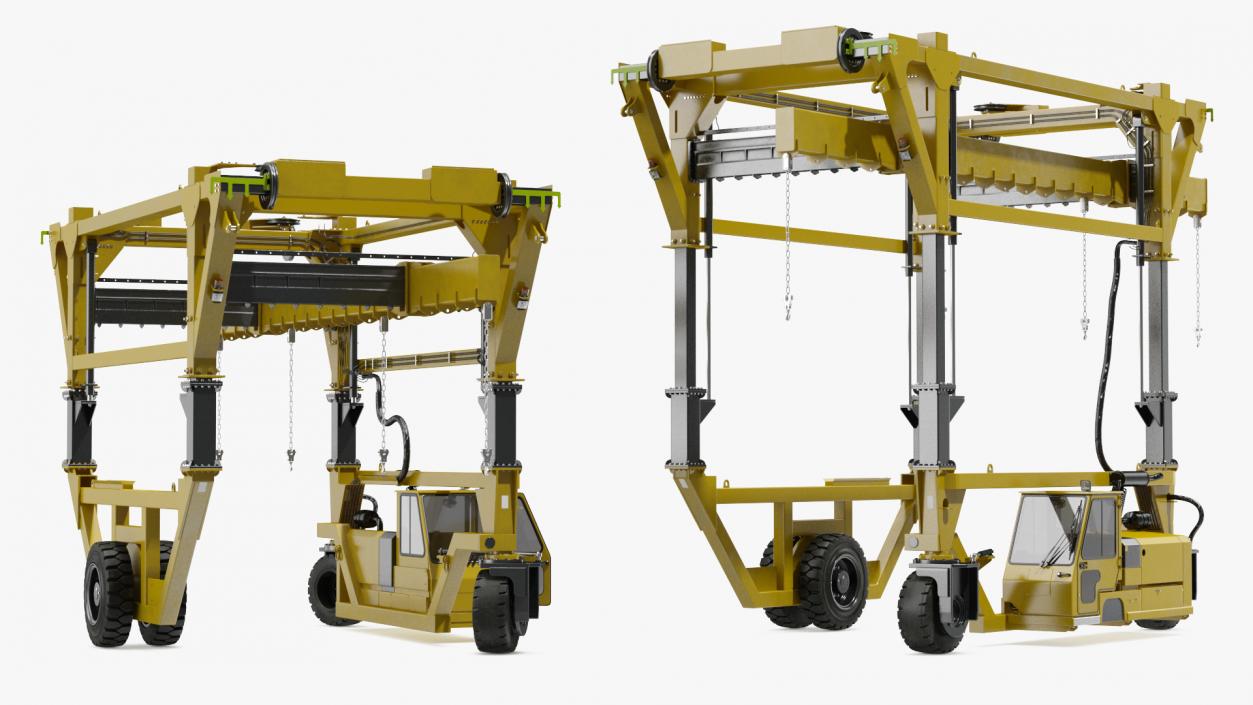 Heavy Duty Straddle Carrier Rigged 3D model