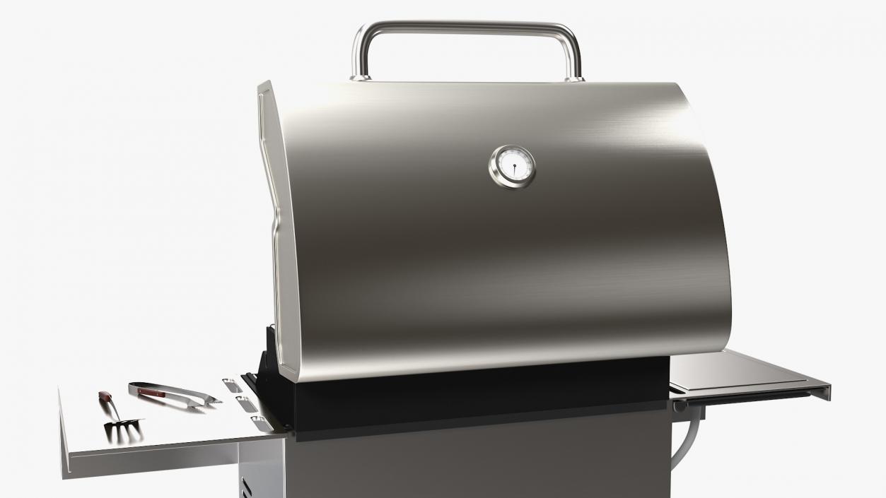 Gas Grill with Meat and Vegetables 3D model