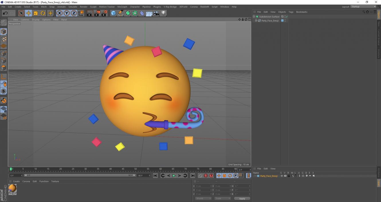 3D Party Face Emoji