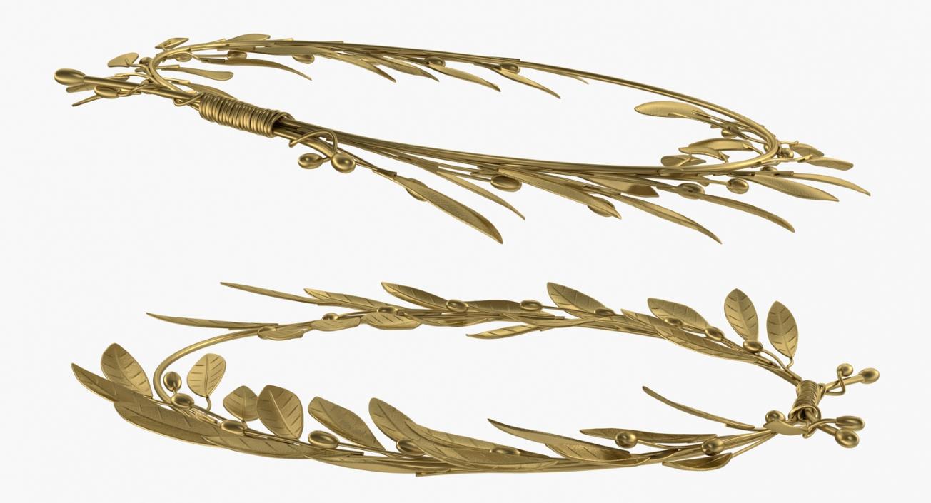 3D Gold Laurel Wreath model