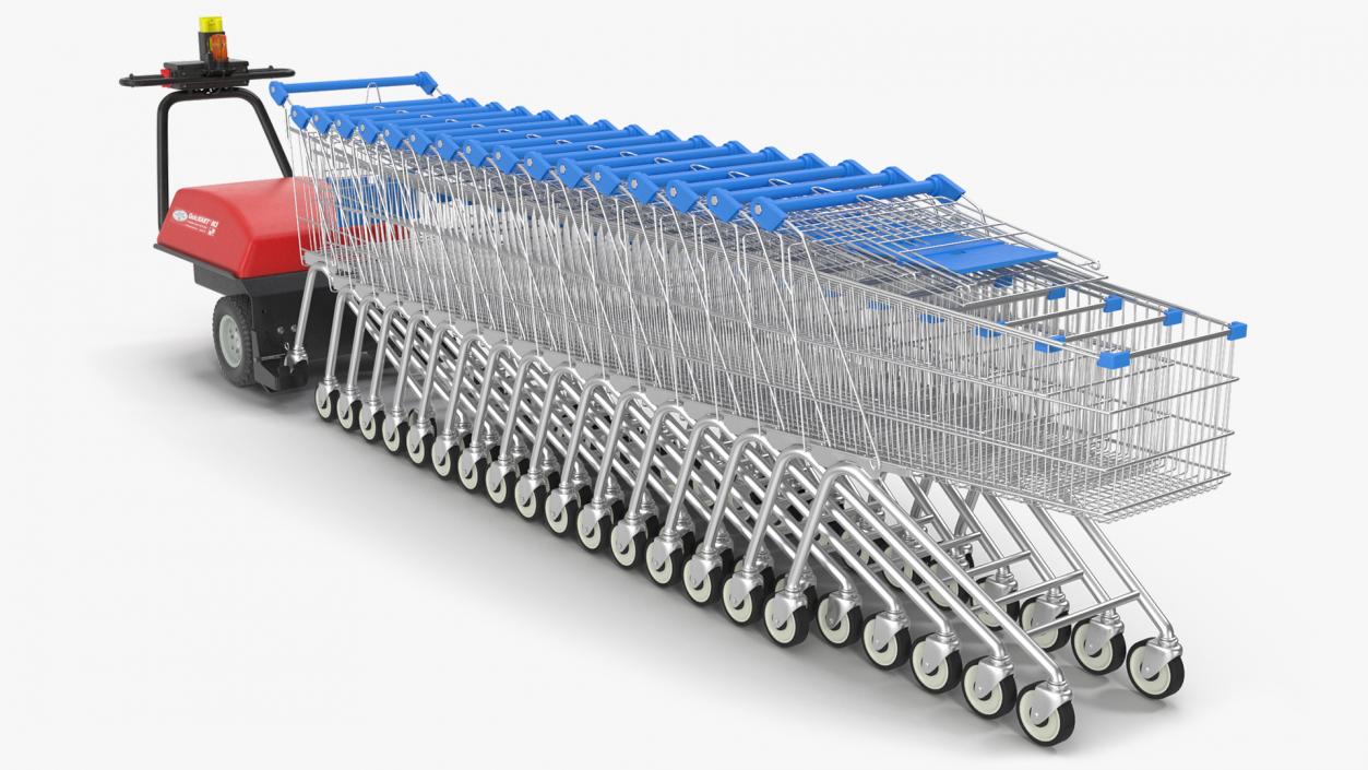 3D model Electric Shopping Cart Retriever with Trolley