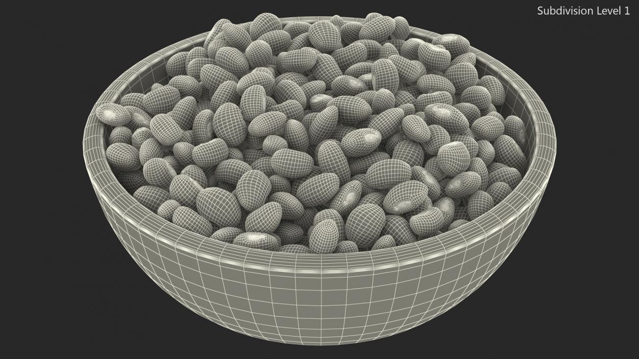 Full Bowl of Dark Red Kidney Beans 3D model