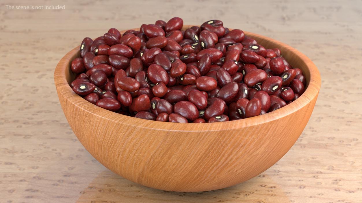 Full Bowl of Dark Red Kidney Beans 3D model