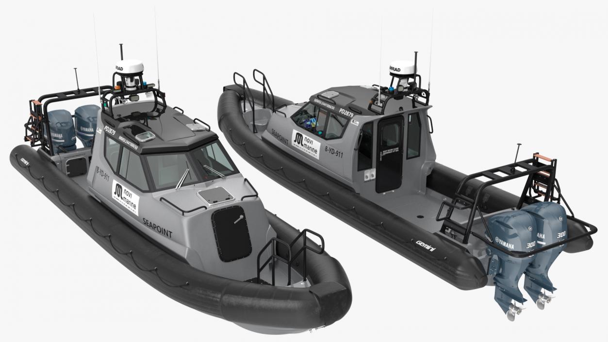 Military Twin-Engine Boat Waverider 1060 GRP 3D model