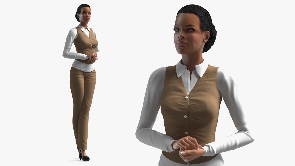 3D Light Skin Business Style Woman Rigged model