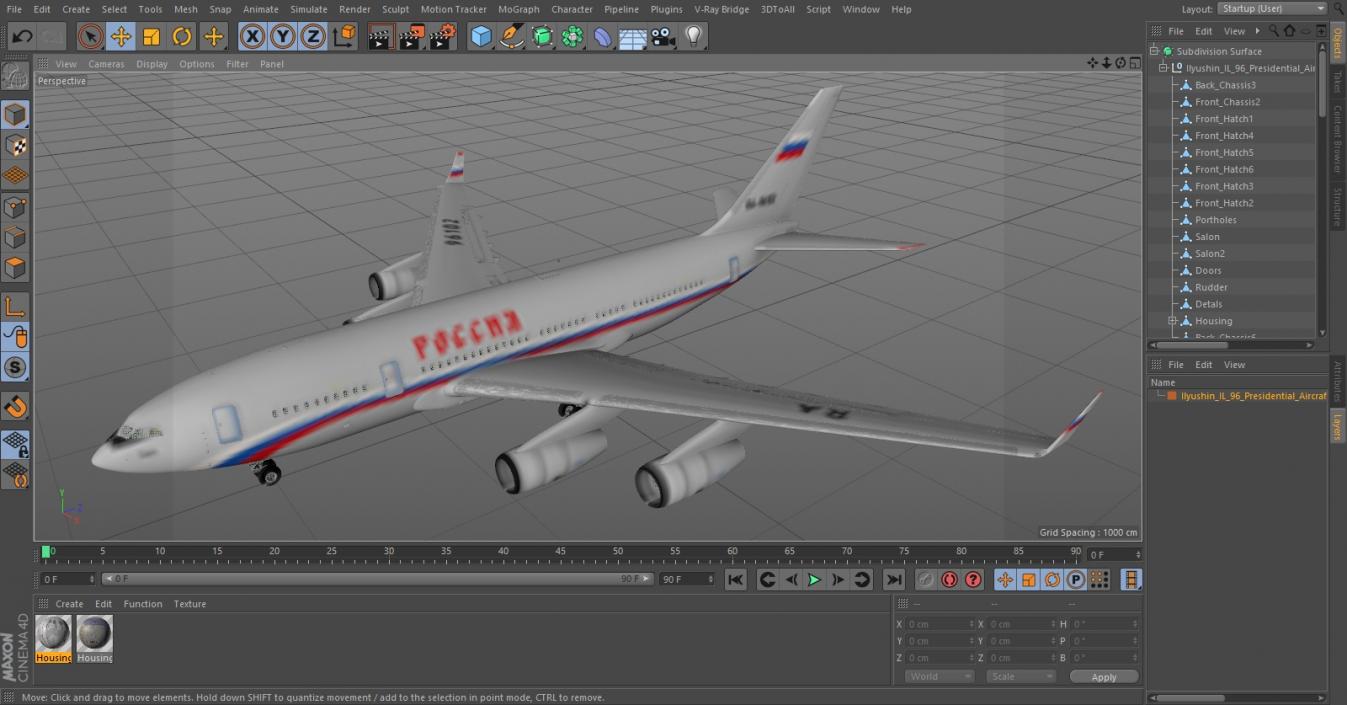 Ilyushin IL-96 Presidential Aircraft Simple Interior 3D