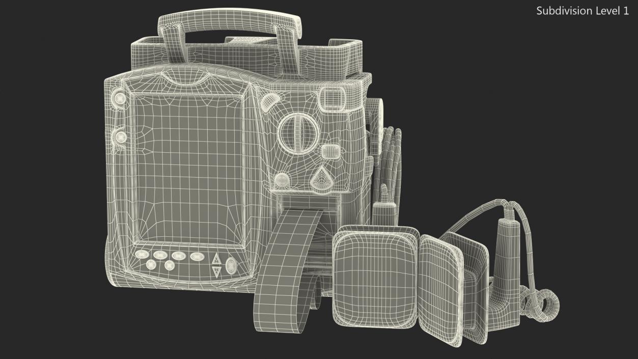3D model Defibrillator with ECG Monitor