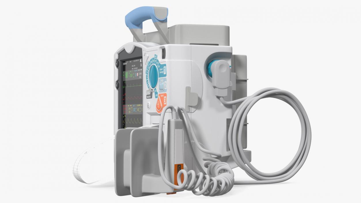 3D model Defibrillator with ECG Monitor