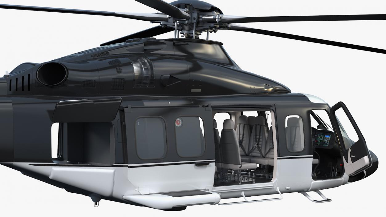 3D Medium Sized Twin Engined Helicopter Rigged model