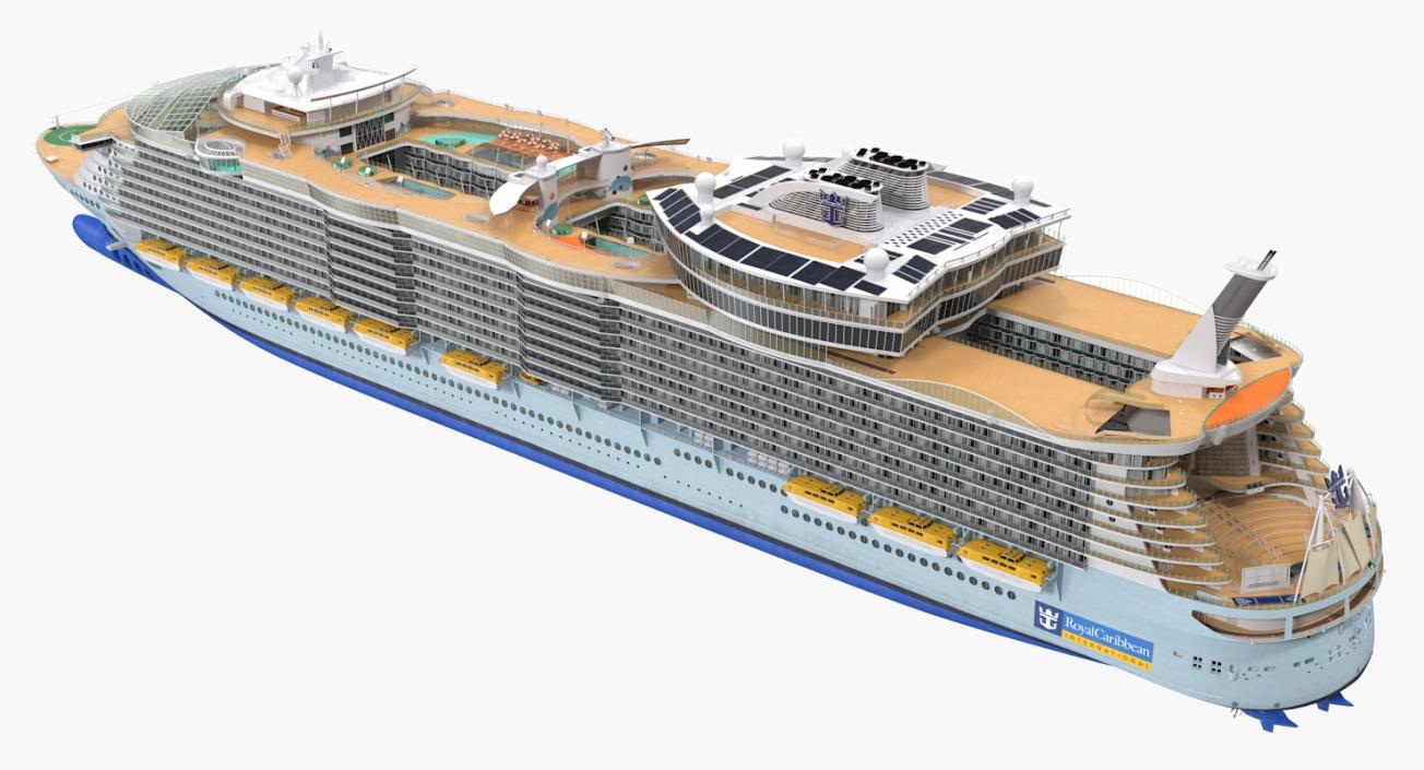 Cruise Ship Oasis of The Seas Simple Details 3D model