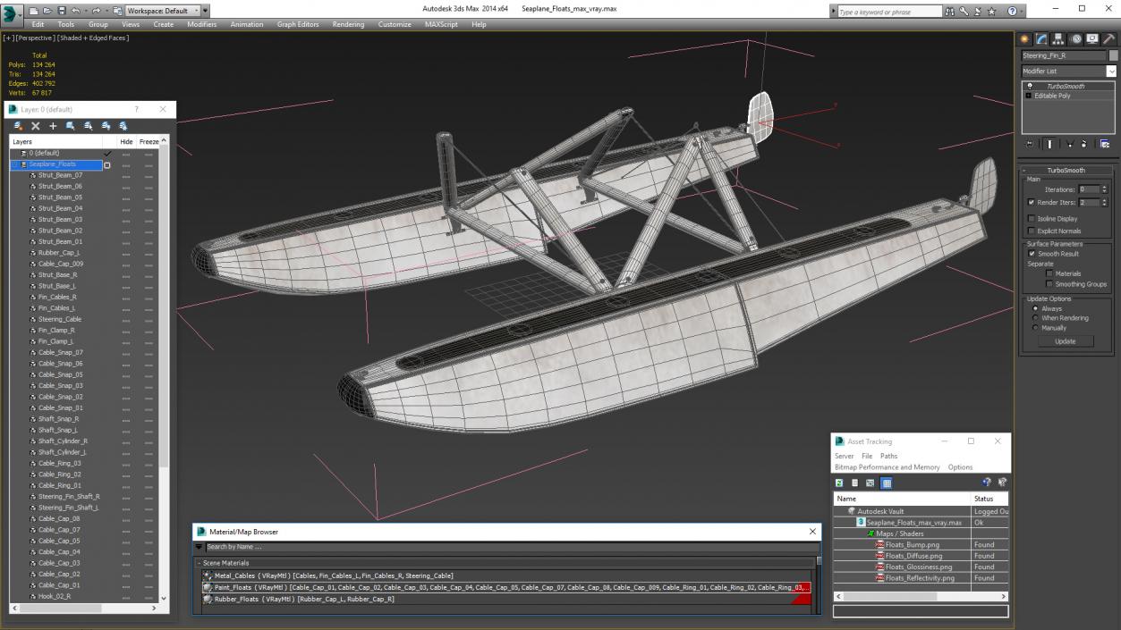 3D model Seaplane Floats