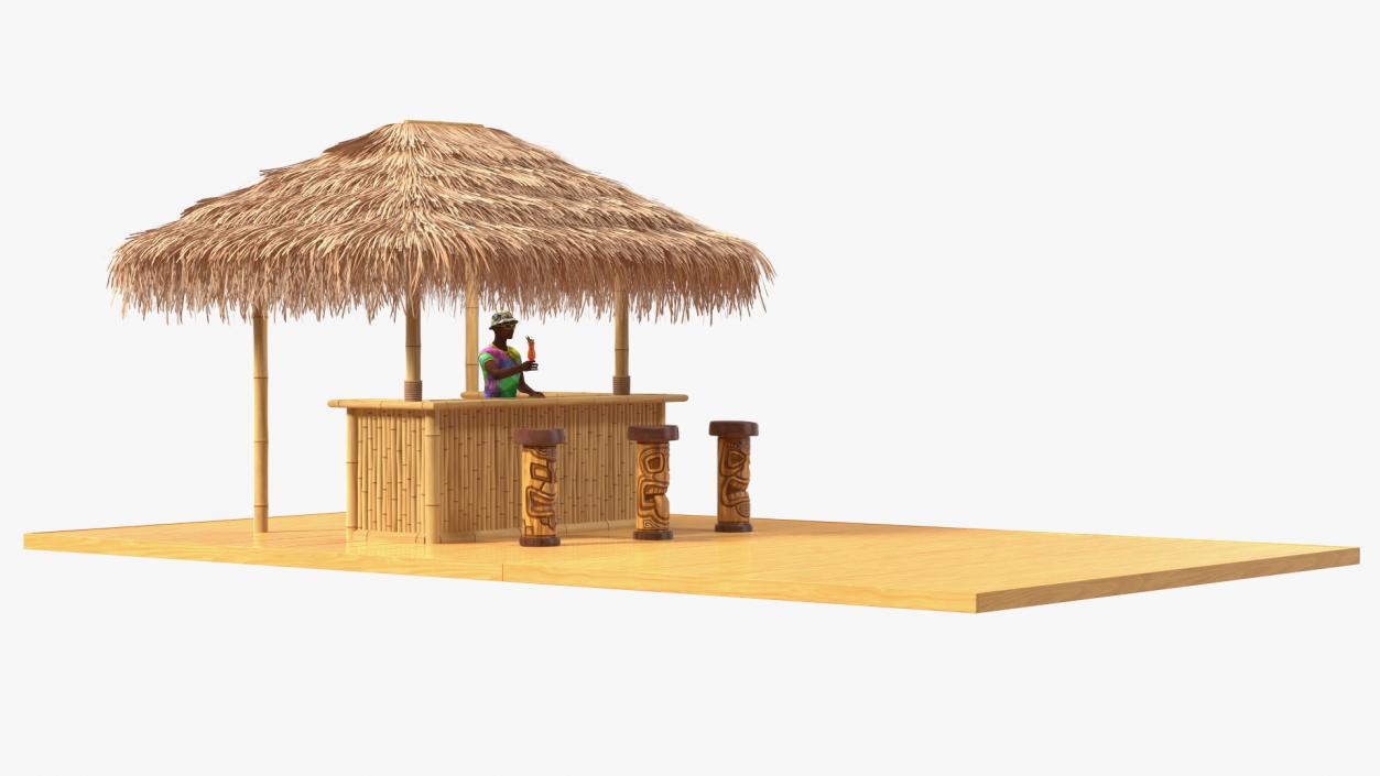 3D Barman at Tiki Bar model