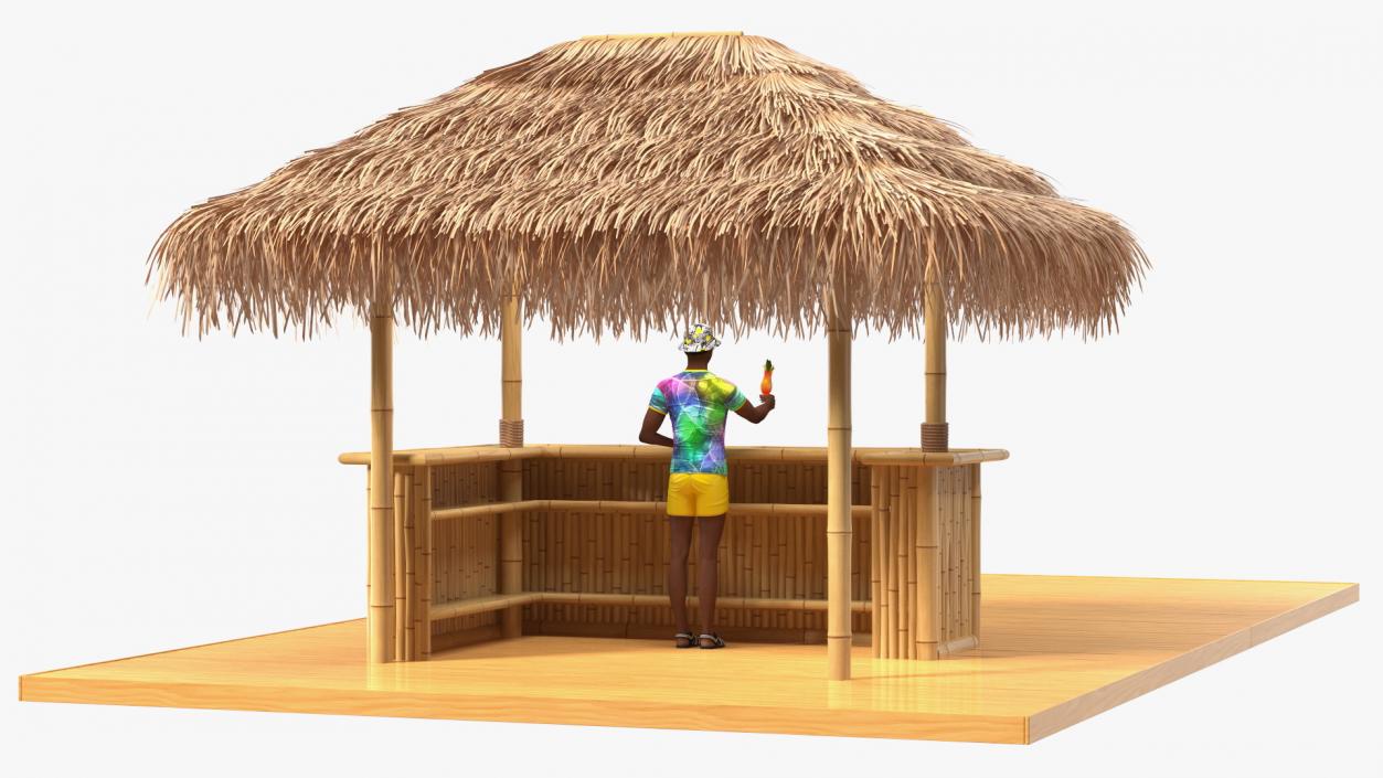 3D Barman at Tiki Bar model