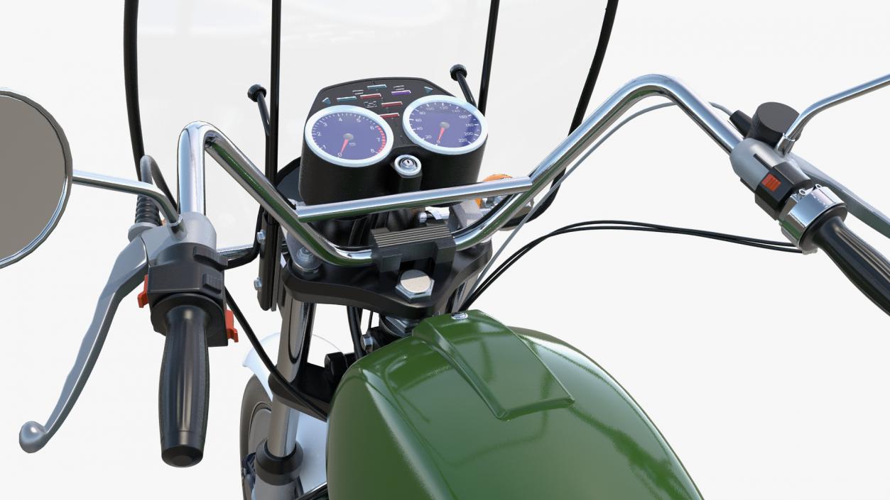 Classic Motorbike Rigged 3D model