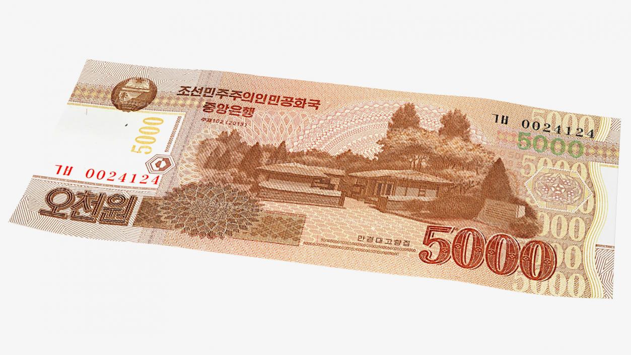 Stack of North Korea 5000 Won 2013 3D model