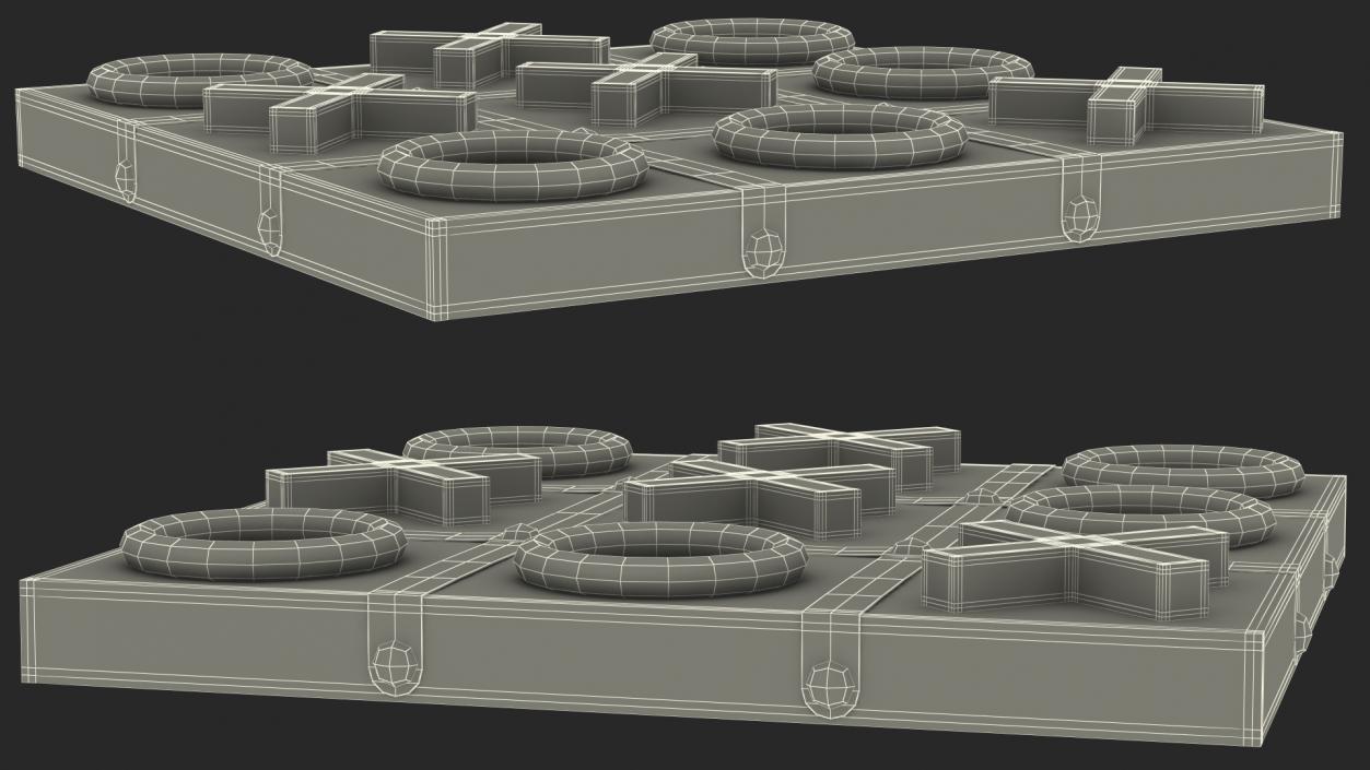 3D model Black and Gold Tic Tac Toe Set