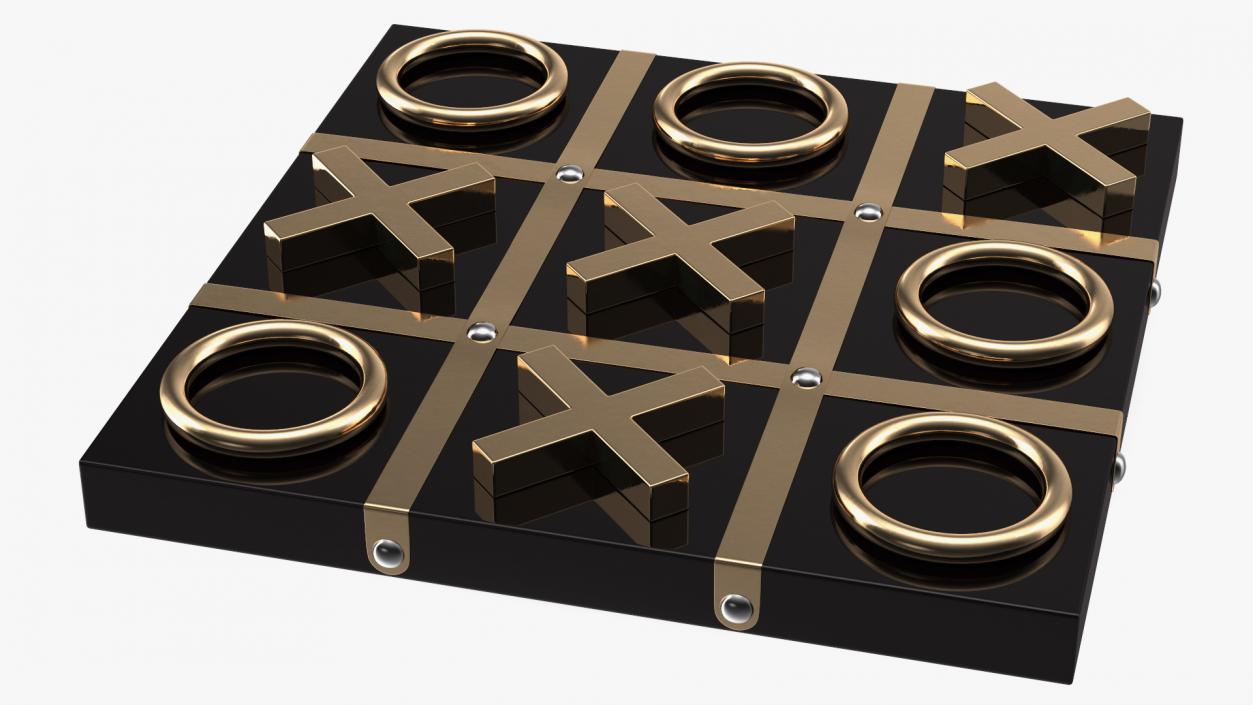 3D model Black and Gold Tic Tac Toe Set