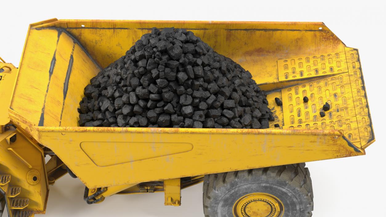 Underground Truck With Coal Rigged 3D model