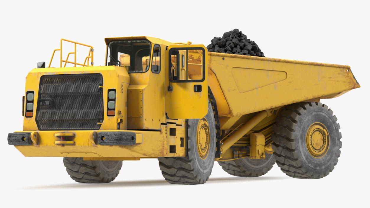 Underground Truck With Coal Rigged 3D model