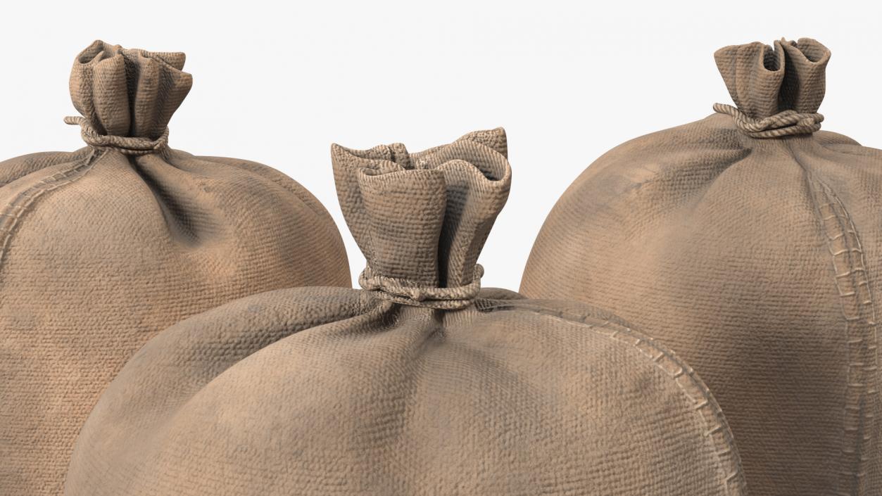 Standing Military Sandbags Dusty 3D