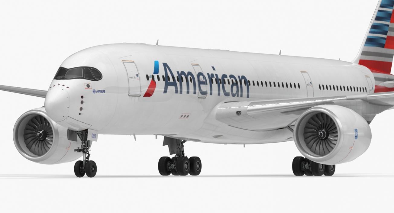 Airbus A350-800 American Airlines Rigged 3D Model 3D model
