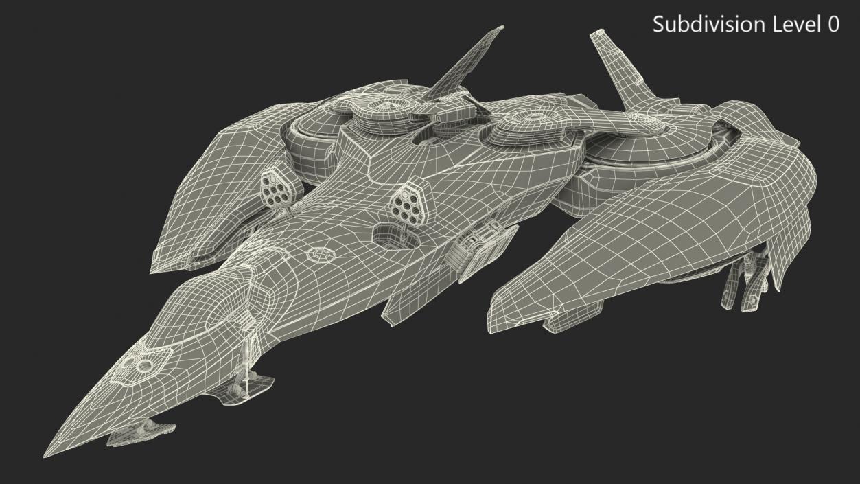 Sci Fi Fighter Jet Black 3D model
