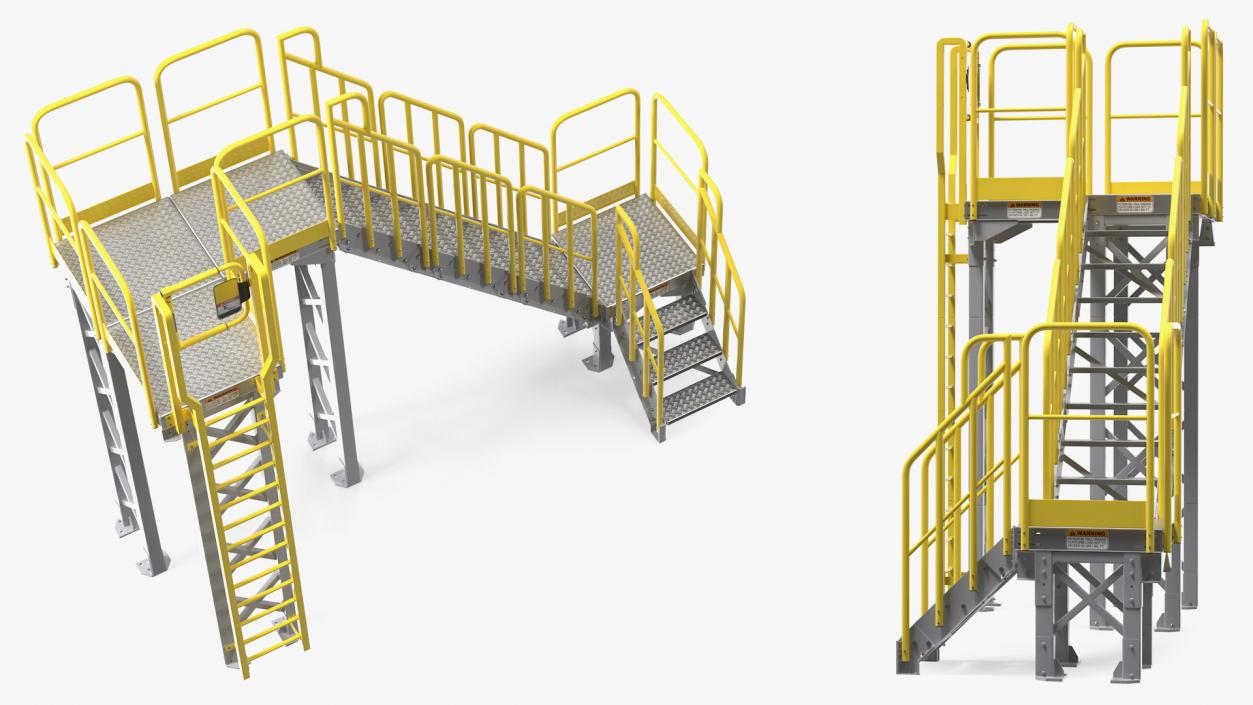3D Industrial Catwalk Staircase model