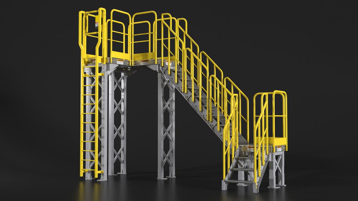 3D Industrial Catwalk Staircase model