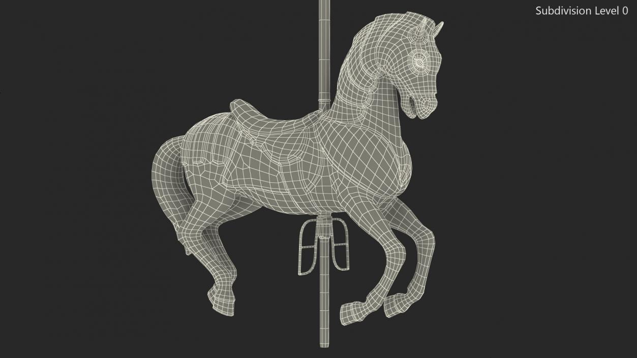 Carousel Horse Blue 3D model