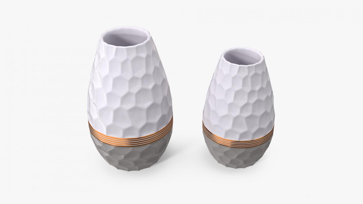 Modern Fashion Hexagon Vases Set 3D