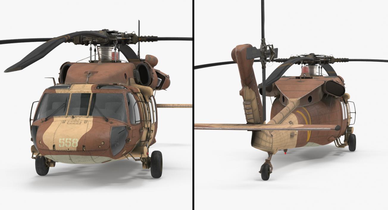 3D model Sikorsky UH-60 Black Hawk Military Israel Utility Helicopter