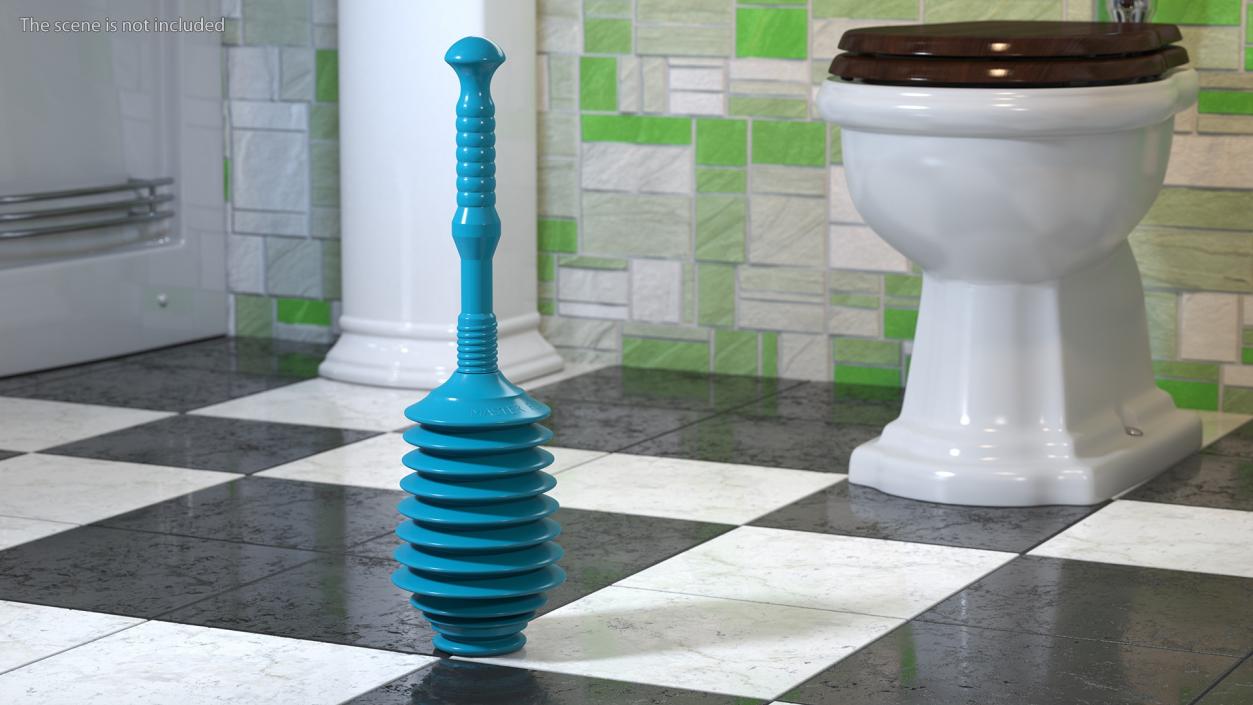 3D Accordion Toilet Plunger Expanded model