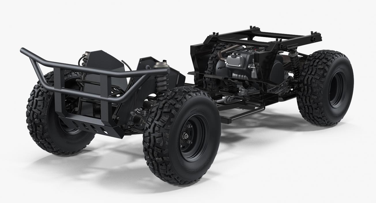 3D ATV 4x4 Frame and Suspension model