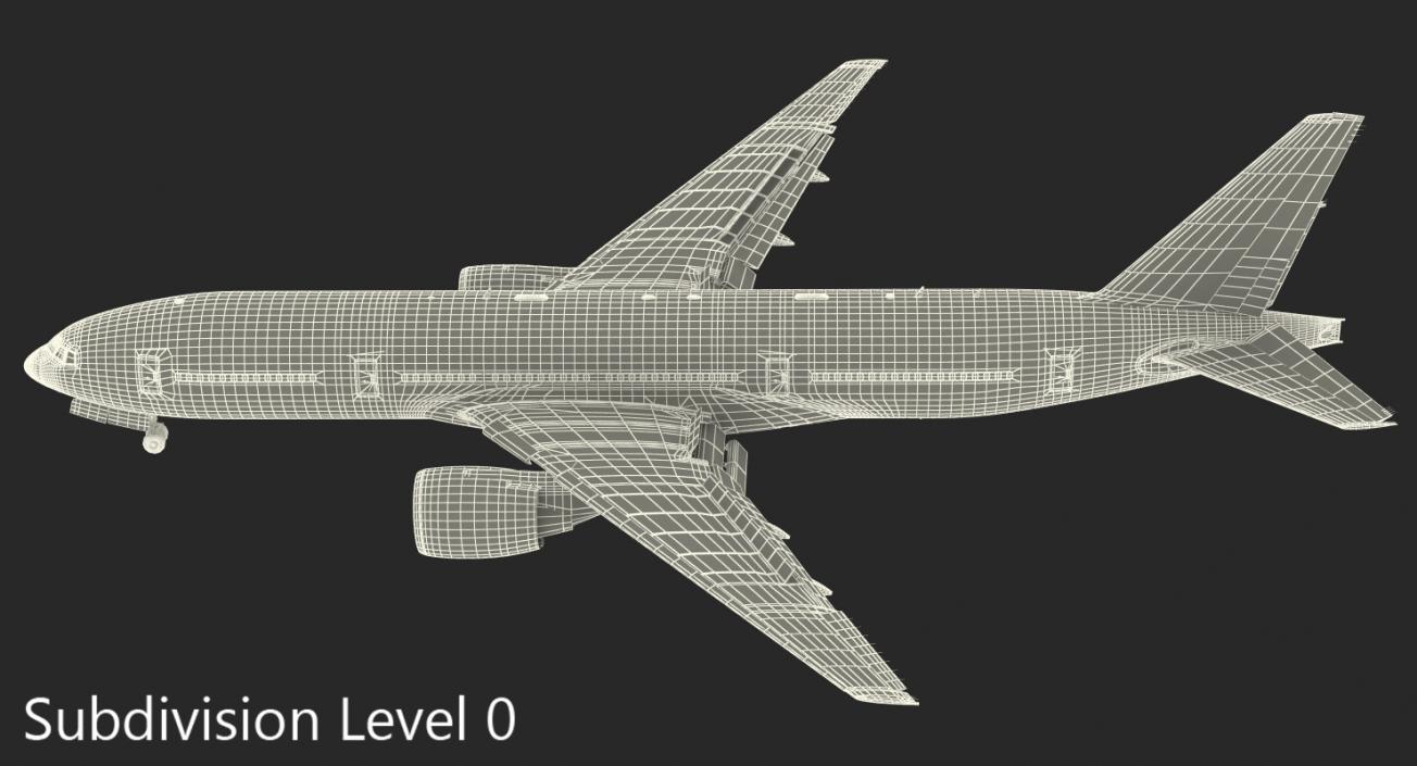 Boeing 777-200 Emirates Airlines Rigged 3D model