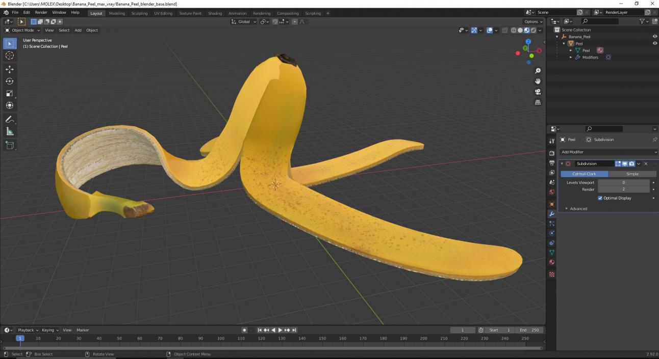 3D Banana Peel
